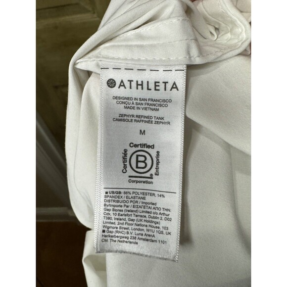 Athleta Zephyr Tank Top Womens Medium White Featherweight Stretch Gym - Picture 5 of 6